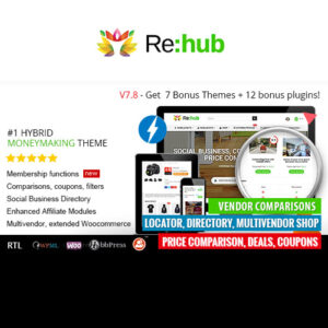 REHub Price Comparison, Affiliate Marketing, Multi Vendor Store, Community Theme 13.9.5